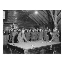 World War 1 YMCA Pool Hall, 1910s Post Cards