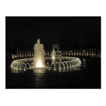 World War II Memorial at Night Washington DC Postcards