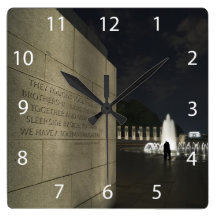 World War II Memorial Square Wall Clock
