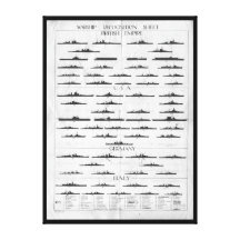 World War II Navy Battleship Recognition Chart Gallery Wrap Canvas