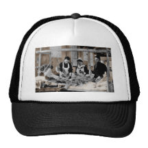 World War One Army Nurse and Staff with Patient Trucker Hats