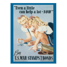 World War Postcards, War Bonds Poster - Pin up