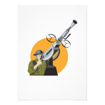 World War Two British Soldier Machine Gun Personalised Invite