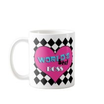 World's Best Boss - Pink Heart Coffee Mug