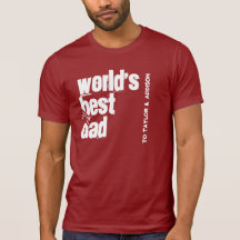 World's Best Dad Red and White V200 Tshirts