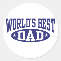 World's Best Dad Round Stickers