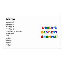 World's Best-est Gramma Bright Colours Business Card Templates