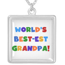 World's Best-est Grandpa Bright Colours Gifts Jewelry