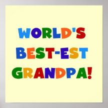 World's Best-est Grandpa Bright Colours Gifts Print