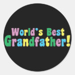 World's Best Grandfather Round Stickers