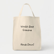 World's Best Grandma, Hands Down! Tote Bag