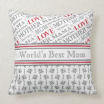 World's Best Mom Elegant Black and White Patterns Pillow