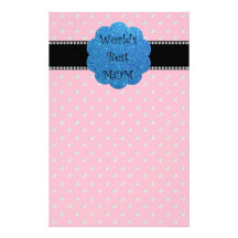 World's best mum pink diamonds customized stationery