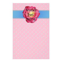 World's best mum pink diamonds stationery design