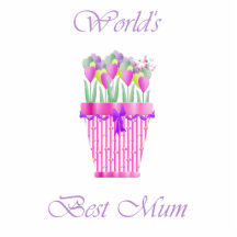 World's Best Mum (pink flowers) Photo Sculptures
