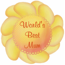 World's Best Mum (yellow flower) Photo Cut Out