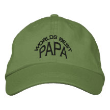 World's Best Papa Hat (dark letters) Embroidered Hat