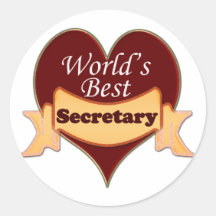 World's Best Secretary Round Sticker