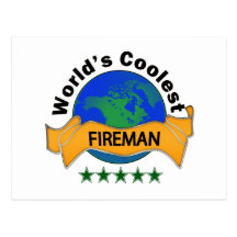 World's Coolest Fireman Post Card