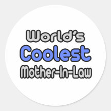 World's Coolest Mother-In-Law Round Stickers