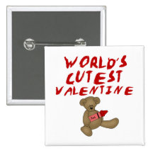 World's Cutest Valentine  Tshirts and Gifts Buttons
