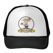 WORLDS GREATEST APPLE POLISHER CARTOON HATS