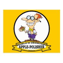 WORLDS GREATEST APPLE POLISHER CARTOON POSTCARDS