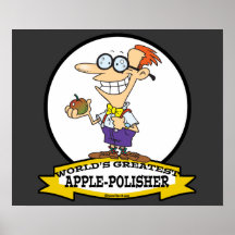 WORLDS GREATEST APPLE POLISHER CARTOON POSTER
