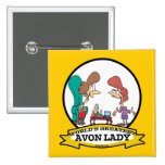 WORLDS GREATEST AVON LADY WOMEN CARTOON BUTTONS