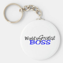 Worlds Greatest Boss Black Blue Key Chain