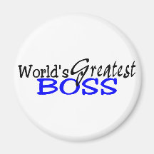 Worlds Greatest Boss Black Blue Magnets