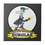 WORLDS GREATEST BURGLAR MEN CARTOON CERAMIC TILE