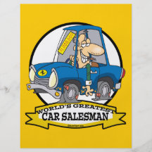WORLDS GREATEST CAR SALESMAN MEN CARTOON FLYERS