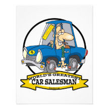 WORLDS GREATEST CAR SALESMAN MEN CARTOON ANNOUNCEMENT