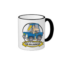 WORLDS GREATEST CAR SALESMAN MEN CARTOON COFFEE MUGS