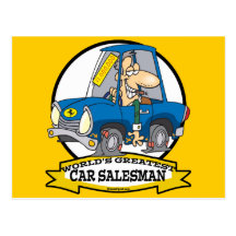 WORLDS GREATEST CAR SALESMAN MEN CARTOON POST CARDS