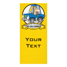 WORLDS GREATEST CAR SALESMAN MEN CARTOON CUSTOM RACK CARD