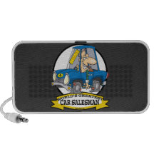WORLDS GREATEST CAR SALESMAN MEN CARTOON PORTABLE SPEAKERS