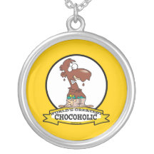 WORLDS GREATEST CHOCOHOLIC CARTOON CUSTOM NECKLACE