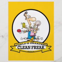 WORLDS GREATEST CLEAN FREAK MEN CARTOON FLYER