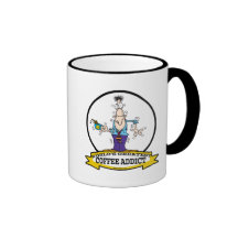 WORLDS GREATEST COFFEE ADDICT CARTOON COFFEE MUGS