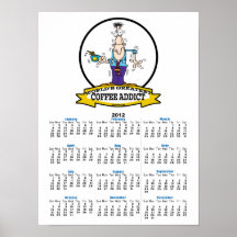 WORLDS GREATEST COFFEE ADDICT CARTOON PRINT