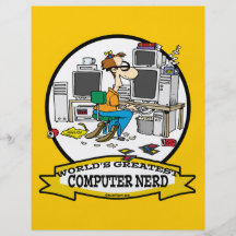WORLDS GREATEST COMPUTER NERD MEN CARTOON FLYERS