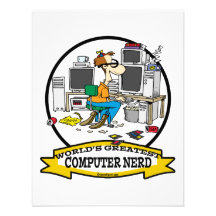 WORLDS GREATEST COMPUTER NERD MEN CARTOON INVITATIONS