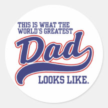 World's Greatest Dad Round Stickers