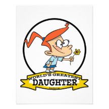 WORLDS GREATEST DAUGHTER CARTOON CUSTOM INVITE