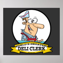 WORLDS GREATEST DELI CLERK MEN CARTOON PRINT