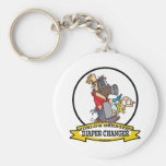 WORLDS GREATEST DIAPER CHANGER DAD CARTOON KEY CHAINS