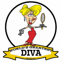 WORLDS GREATEST DIVA WOMEN CARTOON CUT OUT