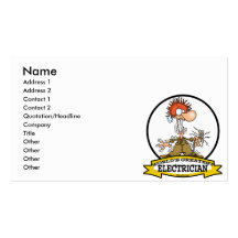 WORLDS GREATEST ELECTRICIAN MEN CARTOON BUSINESS CARD
